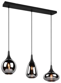 Lampadario nero opaco Lumina 3 luci Trio