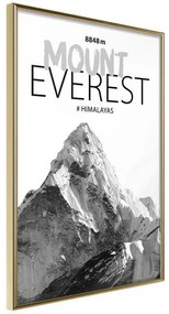 Poster  Peaks of the World: Mount Everest  Cornice Quadri Cornice d'oro, Larghezza x Altezza Home decor 40x60