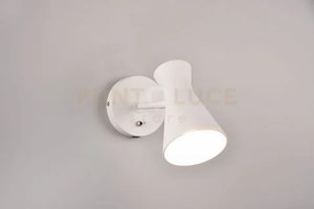 Enzo applique doppio cono metallo bianco h. 16,5cm  1 luce attacco e27