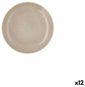 Piatto da pranzo Ariane Porous Beige Ceramica Ø 21 cm (12 Unità)