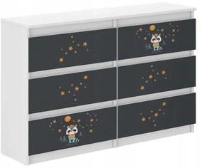 Cassettiera per bambini con cielo notturno, 77 x 30 x 120 cm