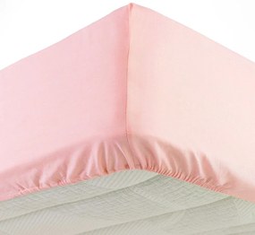 Lenzuolo elasticizzato in jersey rosa 160x200 cm Jersy - douceur d'intérieur