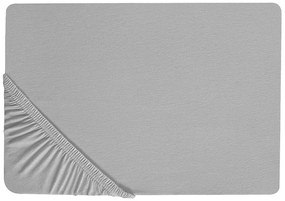 Lenzuolo con angoli cotone grigio chiaro 160 x 200 cm HOFUF Beliani