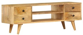 Mobile Porta Tv 110x35x40 Cm İn Legno Massello Di Mango /