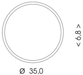 Ecolite WMAT350/HF-25W/CR - Plafoniera LED con sensore LED/25W/230V nero