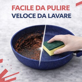 Set 6 Pezzi Padelle con Coperchio 20-24-28 cm in Alluminio Blu...