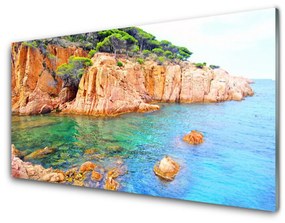 Quadro vetro acrilico Paesaggio marino di rocce 100x50 cm