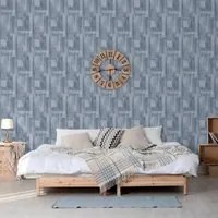 DUTCH WALLCOVERINGS Carta da Parati Wood in Grigio 442585