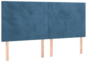 Testiera 4 pz blu scuro 80x5x78/88 cm in velluto