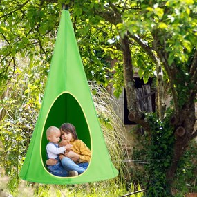 Costway Altalena amaca per bambini, Sedia amaca resistente agli strappi con 2 modalità di montaggio, Verde