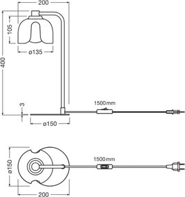 Osram - Lampada da tavolo DECOR COROLLE 1xG9/20W/230V rossa