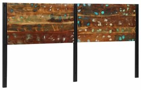 Testiera 200 Cm İn Legno Massello Di Recupero E Ferro /