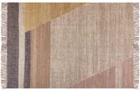 Tappeto Multicolore Juta Motivo Geometrico 140 x 200 cm Rustico Boho