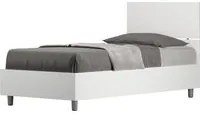 Letto Singolo 80x190 cm con Rete Demas Testata Dritta Bianco Frassino