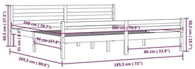 Giroletto Nero in Legno Massello 180x200 cm Super King