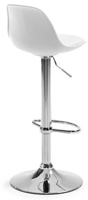Kave Home - Sgabello Orlando-T bianco altezza 60-82 cm