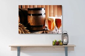 Stampa su tela – Birra con botte di birra