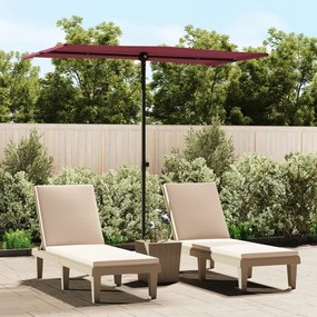 Ombrellone Da Giardino Con Palo İn Alluminio 180x110 Cm Bordò /