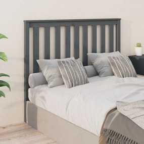 Testiera Per Letto Grigia 126x6x101cm İn Legno Massello Di Pino /