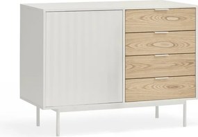 Cassettiera bassa bianca effetto rovere 108x80 cm Sierra - Teulat