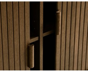 Cassettiera bassa marrone in rovere con ante scorrevoli 76x160 cm Cavo - Unique Furniture