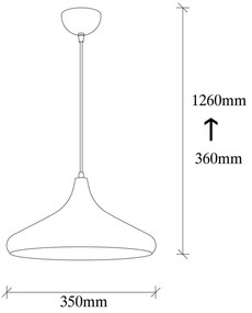 Lampadario dorato con paralume in metallo ø 35 cm Berceste – Opviq lights