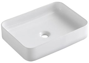 Lavabo da appoggio rettangolare in ceramica L 50 x P 36 x H 12 cm bianco