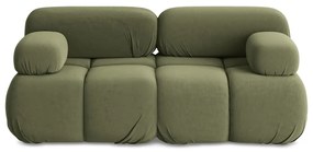 Divano componibile verde chiaro con rivestimento in velluto 190 cm Lokua – Makamii