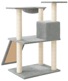 Albero per gatti con tiragraffi in sisal grigio chiaro 83 cm