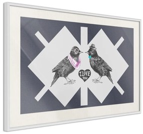 Poster  Bird Love  Cornice Quadri Cornice d'oro con passe-partout, Larghezza x Altezza Home decor 45x30