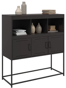 Credenza nera 100,5x39x107 cm in acciaio