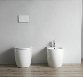 Vaso WC Filo Muro Rimless In Ceramica 52x36x42 Cm Bianco Earth