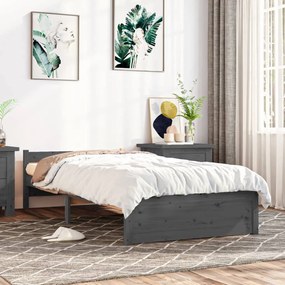 Giroletto İn Legno Massello Grigio 75x190 Cm Small Single /