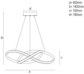Lampadario LED dimmerabile su cavo LED/85W/230V 3000-6500K + telecomando