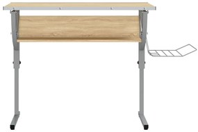 Scrivania sonoma e grigio 110x53x(58-87) cm multistrato acciaio