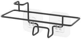 Organizer per lavello senza foratura nero opaco in metallo Lava – Metaltex