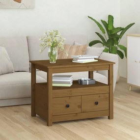 Tavolino Da Salotto Ambra 71x49x55 Cm İn Legno Massello Di Pino /