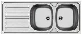 Lavello 2 vasche in inox argento DELINIA Kama L 50 x L 120 cm
