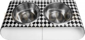 Portaciotole doppio grande pet bianco e nero