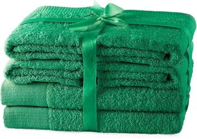 Set di asciugamani per viso e corpo tipo terry verdi in cotone 6 pz Amari – Restilo