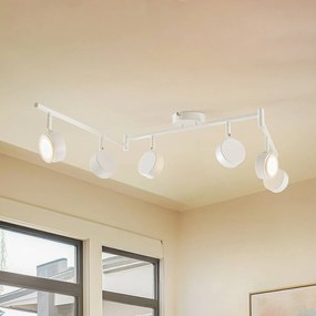 Lindby fatto Jyla, bianco, 2.700 K, a 6 luci, GX53 Jyla Lindby, dimmerabile, Bianco / Opale, Studio / Ufficio, Metallo, Moderno, Faretto