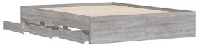 Giroletto cassetti grigio sonoma 140x200 cm legno multistrato