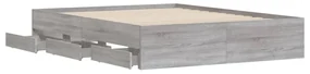Giroletto cassetti grigio sonoma 140x200 cm legno multistrato