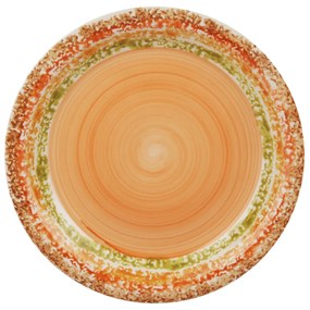 Piatto frutta ceramica 19 cm arancione e verde Mirage