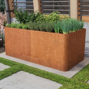 PRIMEYARD 146 x 80 x 80 cm Orto rialzato, acciaio corten, look ruggine - (GFPV00827)