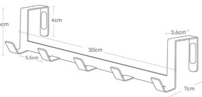 Appendiabiti in metallo bianco 30 cm Tower - YAMAZAKI