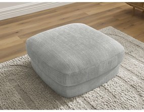 Poggiapiedi grigio chiaro con rivestimento in ciniglia Leonore – Bobochic Paris