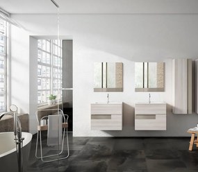 Mobile sottolavabo e lavabo Vision per vasca centrale betulla/tortora L 60 cm 2 cassetti