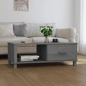 Tavolino Hamar Grigio Scuro 100x55x35 Cm Legno Massello Di Pino /