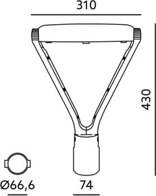 Lampione stradale a LED NEXPARK LED/30/40/60W/230V 3000/4000/6500K IP66